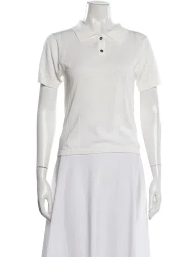 Pre-owned Still Here Short Sleeve Polo In White