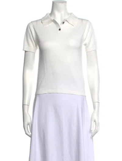 Pre-owned Still Here Short Sleeve Polo In White