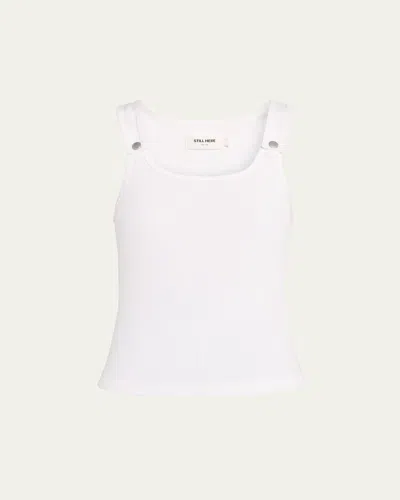 Still Here Snap Tank Top In Milk