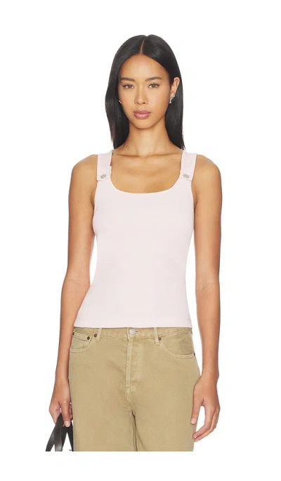 Still Here Snap Tank Top In White