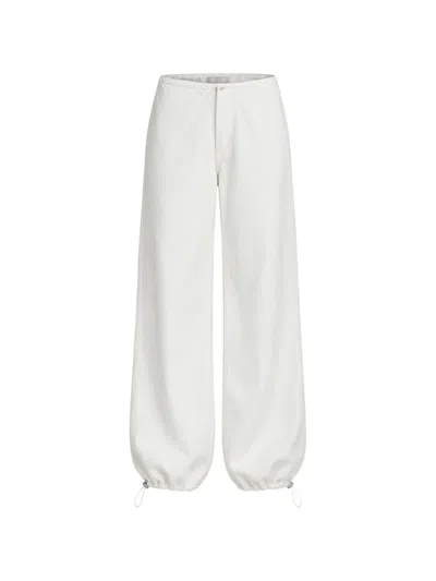 Still Here Sport Drawstring-hem Jeans In White
