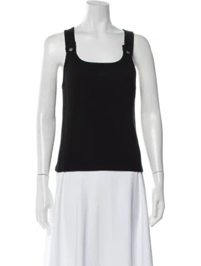 Pre-owned Still Here Square Neckline Sleeveless Top In Black