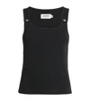 Still Here Stretch-cotton Snap Tank Top In Black