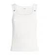 Still Here Stretch-cotton Snap Tank Top In White