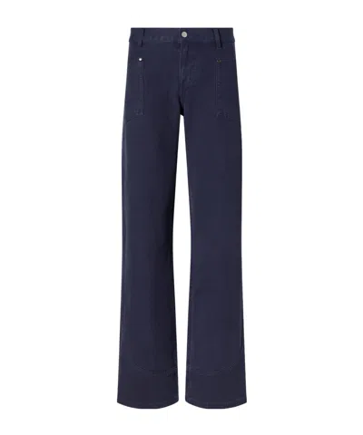 Still Here Supply Paneled Mid-rise Straight-leg Jeans In Blue
