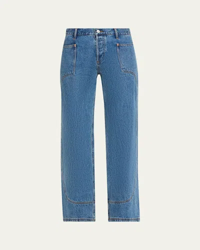 Still Here Supply Straight-leg Utility Jeans In Blue