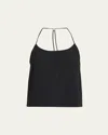 Still Here Toggle Halter Tank Top In Black