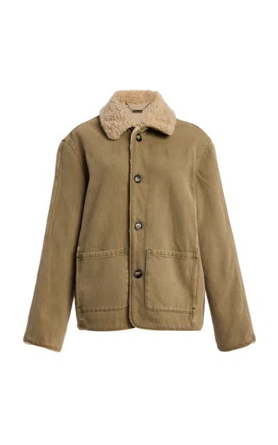 Still Here Townes Reversible Cotton Jacket In Green