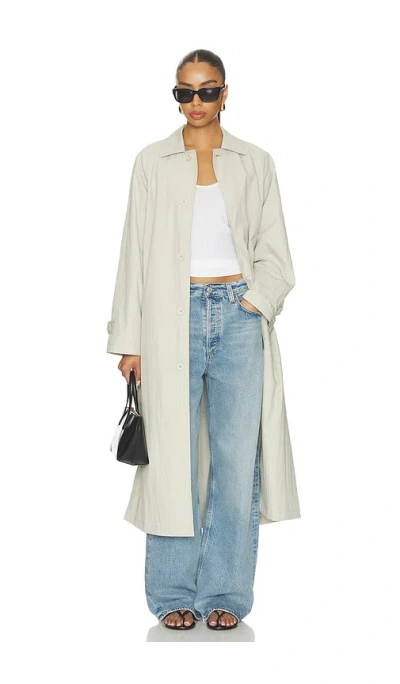 Still Here Trench Coat In White