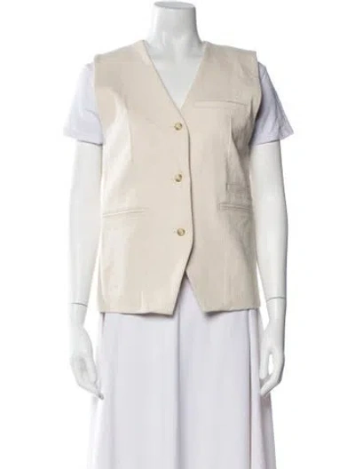 Pre-owned Still Here Vest In Neutral
