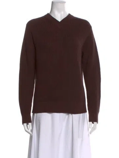 Pre-owned Still Here V-neck Sweater In Brown