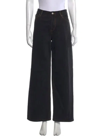 Pre-owned Still Here Wide Leg Pants In Black