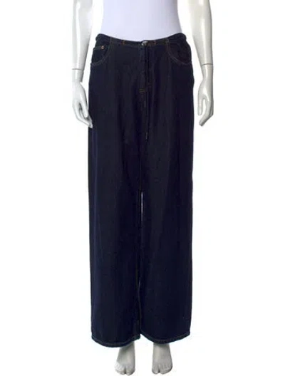 Pre-owned Still Here Wide Leg Pants In Blue