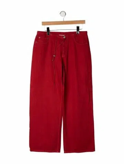 Pre-owned Still Here Wide Leg Pants In Orange/red