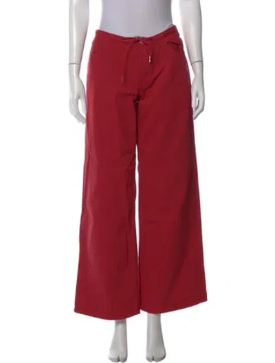 Pre-owned Still Here Wide Leg Pants In Red