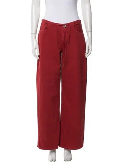 Pre-owned Still Here Wide Leg Pants In Red