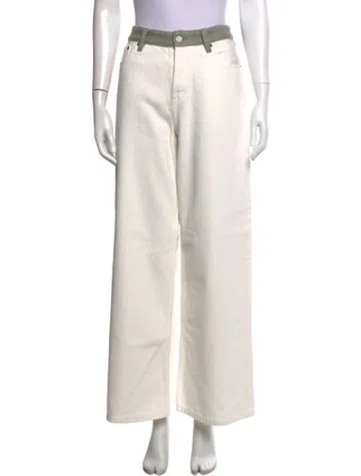 Pre-owned Still Here Wide Leg Pants In White