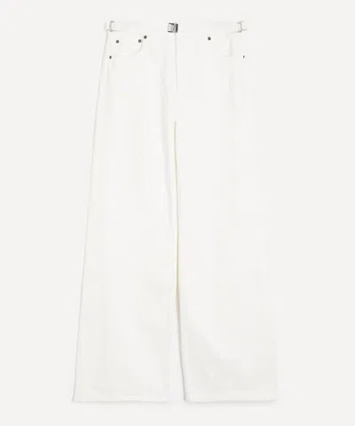 Still Here Women's Buckle Relaxed Jeans In Milk