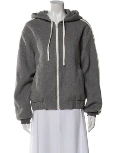 Pre-owned Still Here Wool Bomber Jacket In Gray