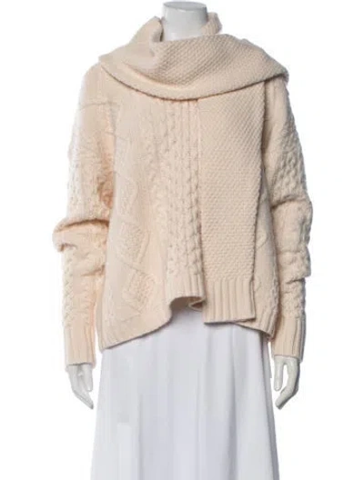 Pre-owned Still Here Wool Cowl Neck Sweater In Neutrals