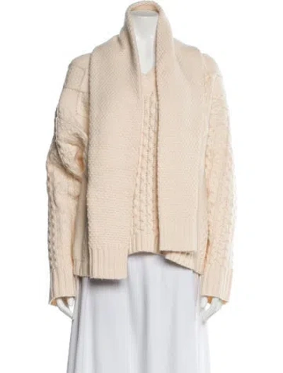 Pre-owned Still Here Wool Mock Neck Sweater In Neutral