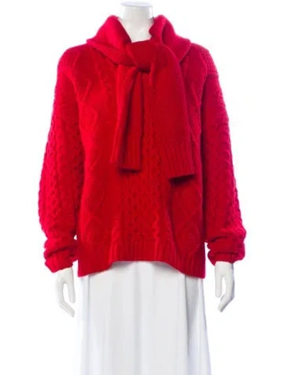 Pre-owned Still Here Wool Mock Neck Sweater In Red