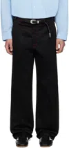 Still Kelly Black Workwear Trousers In Black / Red
