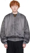 Still Kelly Gray Round Bomber Jacket In Gray