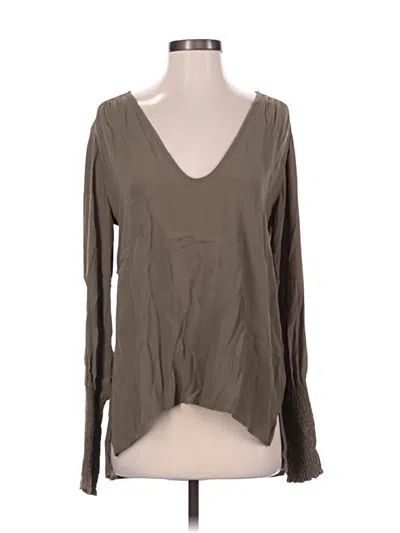 Pre-owned Stillwater Long Sleeve Blouse In Brown