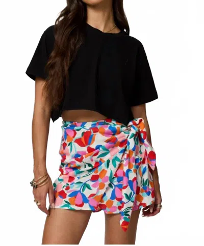Stillwater Sarong Mini Skirt In Frida In Multi