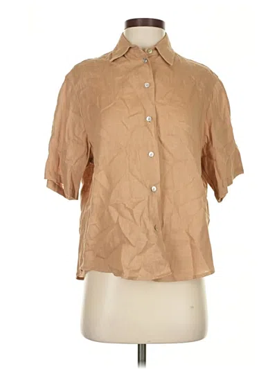 Pre-owned Stillwater Short Sleeve Blouse In Brown