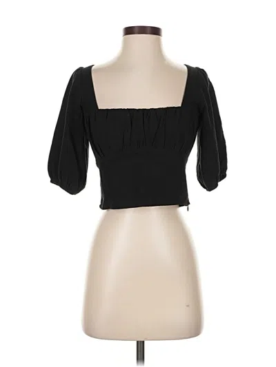 Pre-owned Stillwater Short Sleeve Top Black Sweetheart Neckline Tops