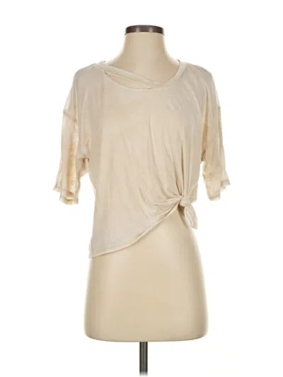 Pre-owned Stillwater Short Sleeve Top Ivory Cowl Neck Tops In White