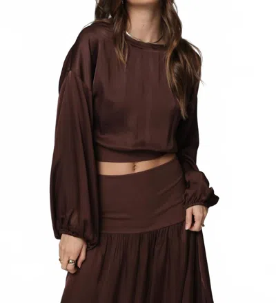 Stillwater Silky Pacific Long Sleeve Top In Chocolate In Brown