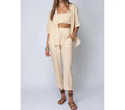 Stillwater Sunset Wide Leg Crop Pant In Stay Golden In Beige