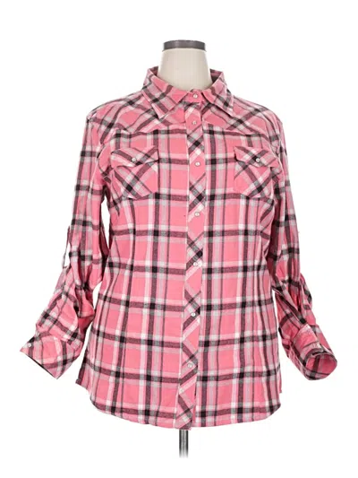 Pre-owned Stillwater Supply Co. 3/4 Sleeve Button Down Shirt In Pink