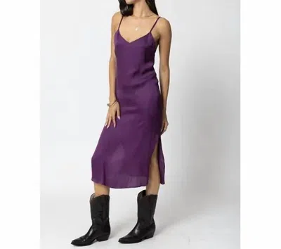Stillwater The Silky Slip Midi Dress In Purple