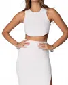 Stillwater Wide Rib Crop High Neck Tank In White In White