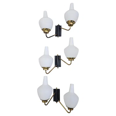 Pre-owned Stilnovo 1 Of 3 Mid Century Modern Sconces Attr. To , Italy 1950s In Transparent