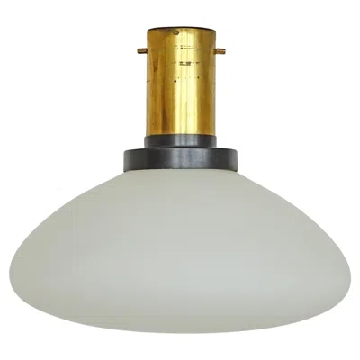 Pre-owned Stilnovo 1950s Brass And Glass Ceiling Lamp In Transparent