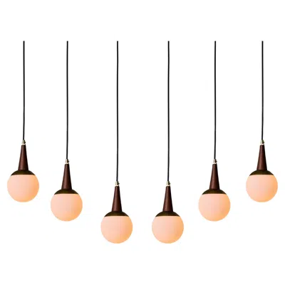 Pre-owned Stilnovo 1950s Brass, Wood, And Opaline Glass Pendant Attributed To  In Brown