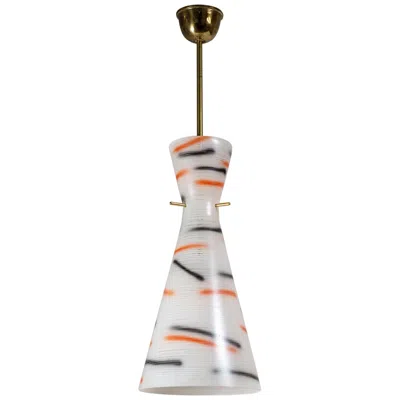 Pre-owned Stilnovo 1950s Italian Enameled Glass Pendant In Transparent