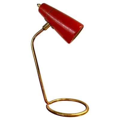 Pre-owned Stilnovo 1950s  Adjustable Metal Table Lamp In Red