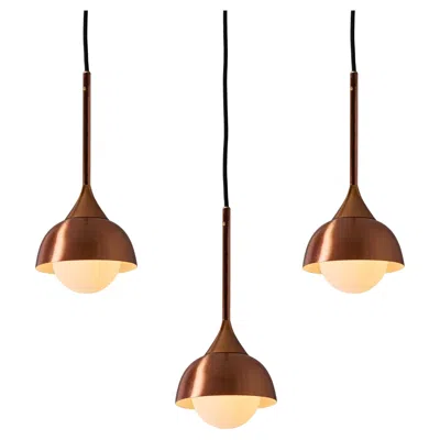 Pre-owned Stilnovo 1960s Glass And Copper Pendant Attributed To  In Brown