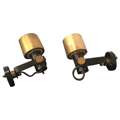 Pre-owned Stilnovo Adjustable Sconces Brass Metal, 1950, Italy In Black