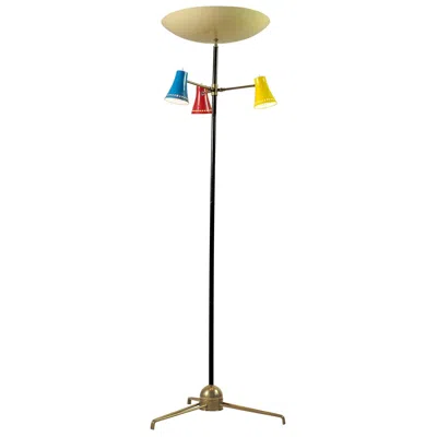Pre-owned Stilnovo , Adjustable Tripod Floor Lamp, Italy, 1950 In Sand