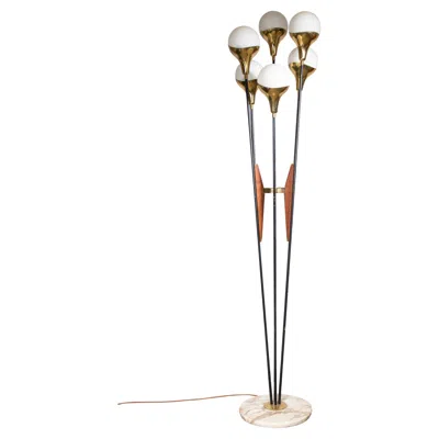 Pre-owned Stilnovo Alberello Floor Lamp By , Brass & Murano Glass, 1960s Italy In Sand