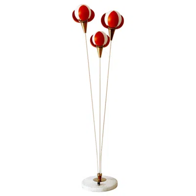 Pre-owned Stilnovo Amazing Mid-century Modern Three-flamed Floor Lamp Buds, 1950s, France In Sand