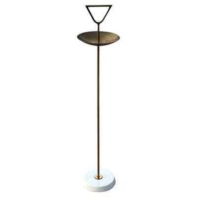 Pre-owned Stilnovo An Elegant Italian Cigarette Table Ca' 1950's Brass And Marble In Gray