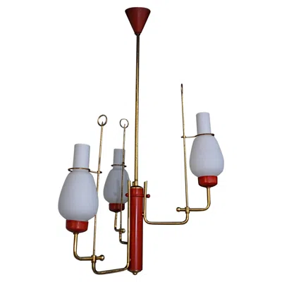 Pre-owned Stilnovo Antique Italian Chandelier Attributed To  In Transparent